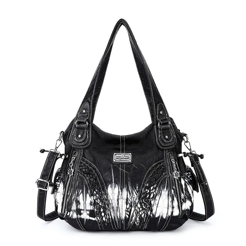 Angel kiss Women Handbags Satchel Top-handle Handbag 2023 PU Shoulder Bag Soft Dumpling Pack Multi-pockets Shoulder Purse Bags