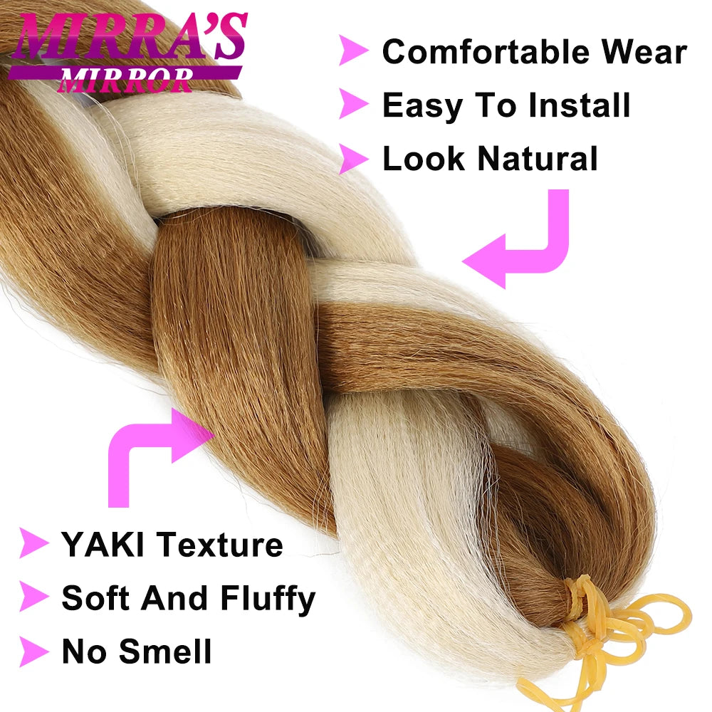 82 Inch Pure Color Jumbo Braiding Hair Extensions Synthetic Braids Ombre Hair For Box Braid Support Wholesale Mirra’s Mirror