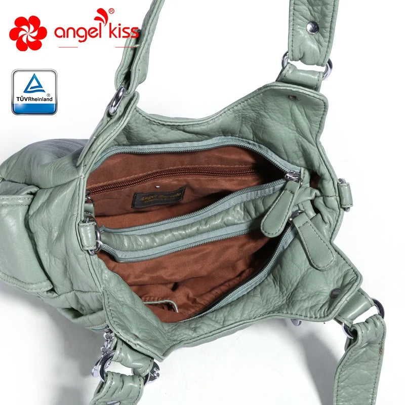 Bag Fashion Women Handbag PU Leather Shoulder Bag Brown Leopard Top-handle Handbag Female Satchel Ladies Shoulder Bags