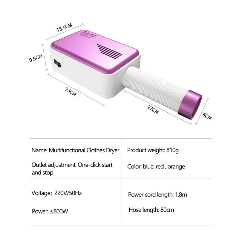 110V/220V Electric Clothes Dryer Laundry Multifunction Quickly Drying Clothes Shoes Warm air Clothes Dryer Heater Drying Machine