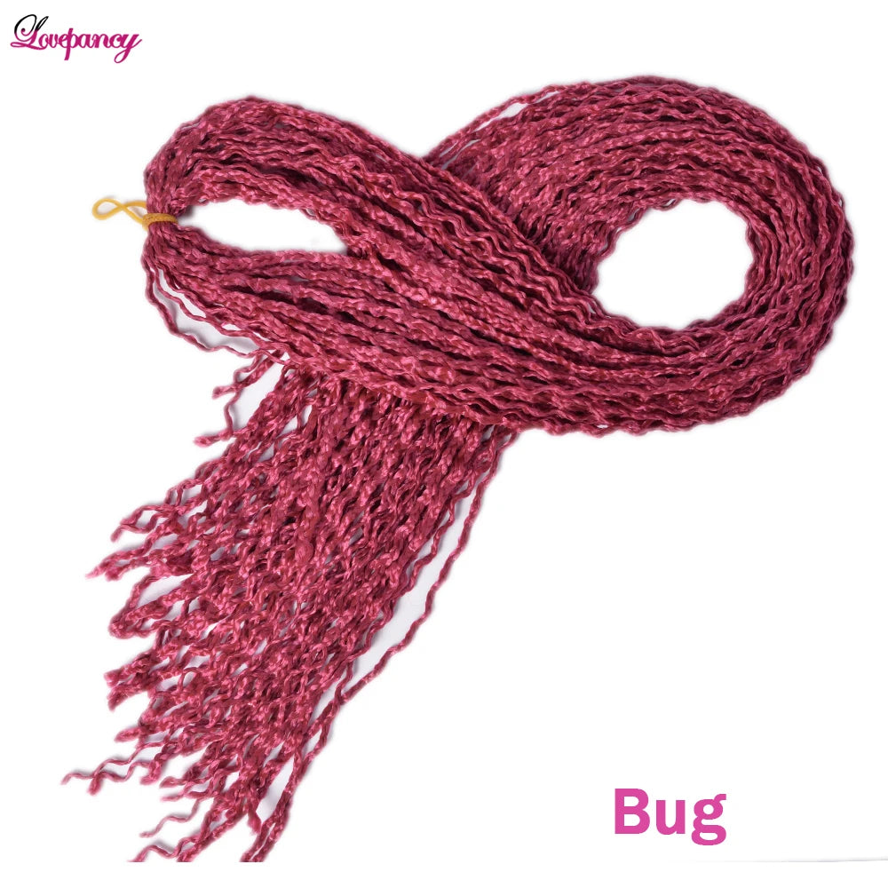 Synthetic Zizi Braids Crochet Box Braiding Hair Extensions White Black 28 Inch Long Curly Crochet Braiding Hair For Women 50g