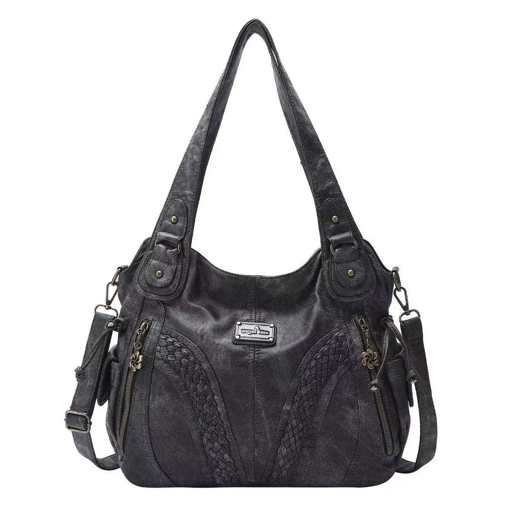 Angel kiss Women Handbags Satchel Top-handle Handbag 2023 PU Shoulder Bag Soft Dumpling Pack Multi-pockets Shoulder Purse Bags