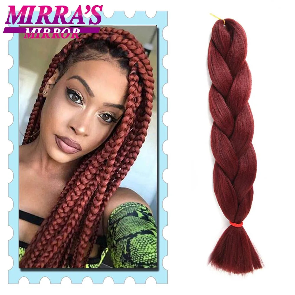 Synthetic Braiding Hair 24 Inch Kanekalon Braids Extensions Ombre Hair for Box Braid Crochet Jumbo Braiding Hair Pre Stretched