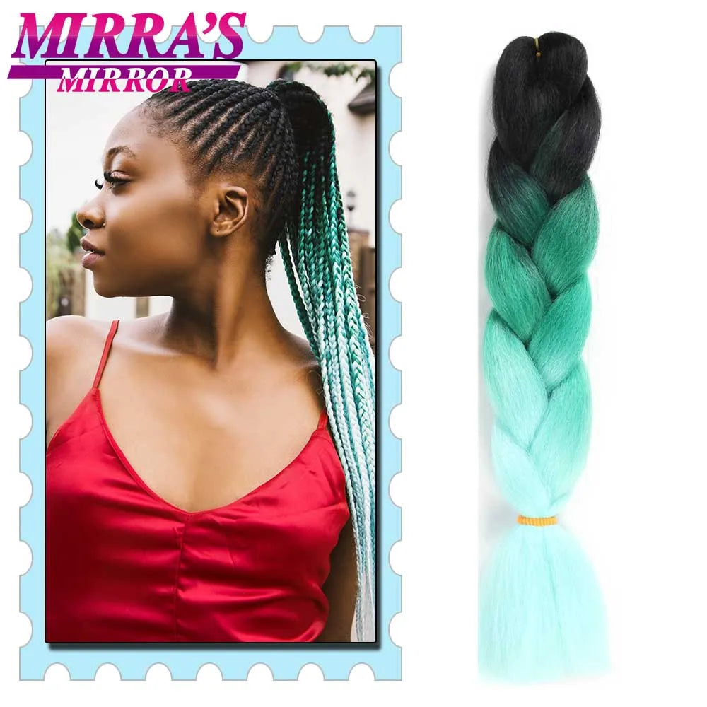 Synthetic Braiding Hair 24 Inch Kanekalon Braids Extensions Ombre Hair for Box Braid Crochet Jumbo Braiding Hair Pre Stretched