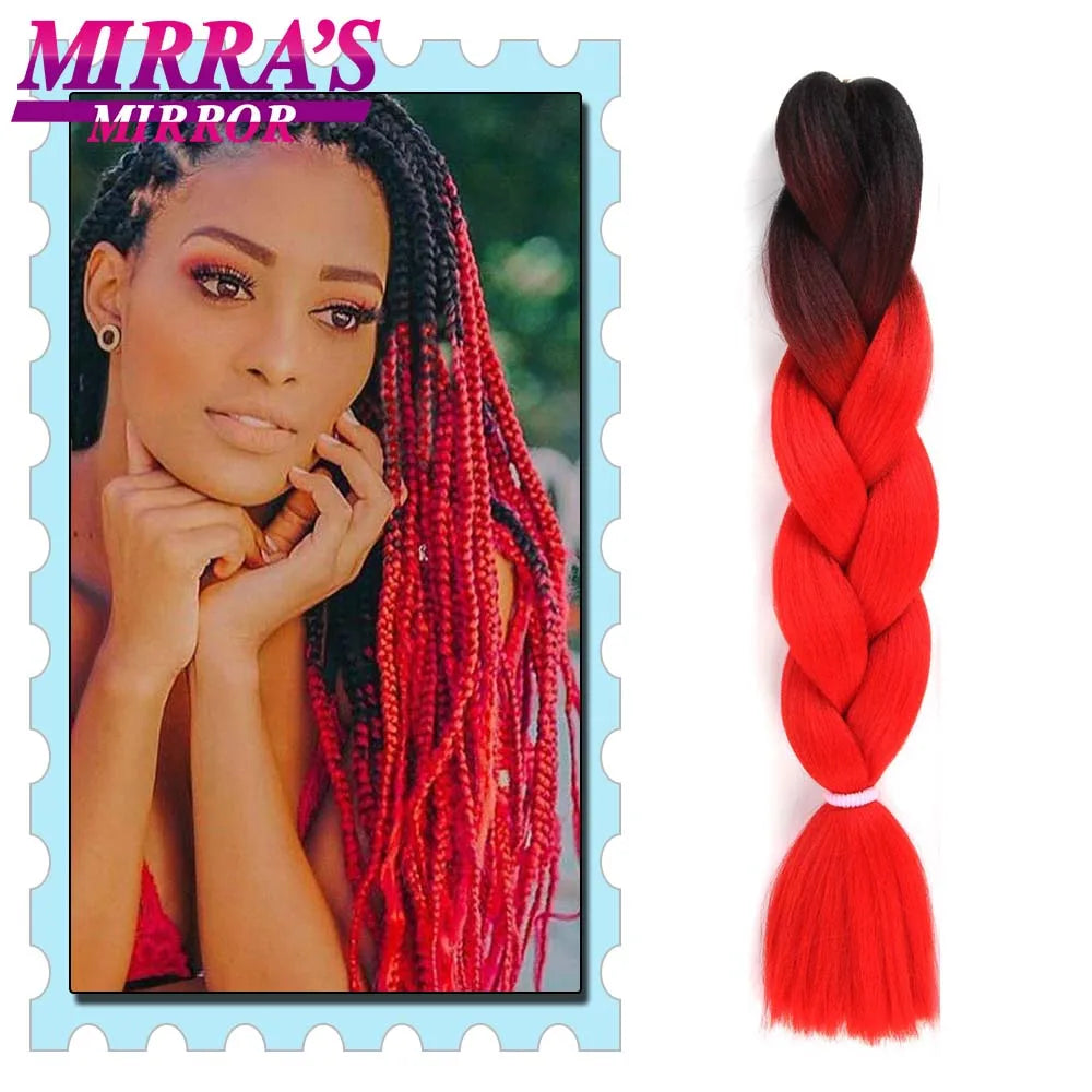 Synthetic Braiding Hair 24 Inch Kanekalon Braids Extensions Ombre Hair for Box Braid Crochet Jumbo Braiding Hair Pre Stretched
