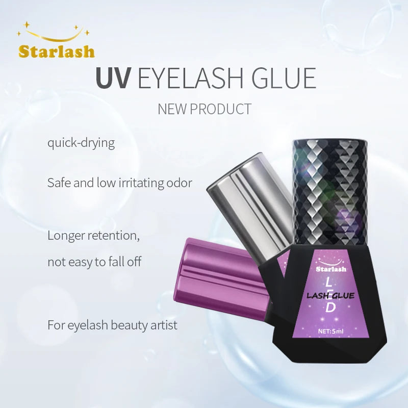 0.3s 0.5s Fast Dry UV/LED Lash Glue 5ml Private Label Lash Adhesive Long Lasting 7-8 Weeks Eyelash Extension Glue