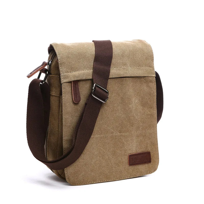 Fashion Solid vintage Canvas Messenger Satchel Bags Buckle Casual Portable Shoulder Bag Korean Trend Simple Pack For Men 2020