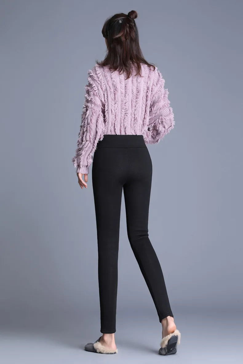 High-Waist Fleece-Lined Thermal Leggings – Warm & Butt-Lift Fit