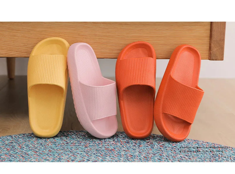 Women Thick Platform Cloud Slippers Indoor Home Eva Soft Sole Pillow Slides Sandals Woman 2025 Summer Non Slip Beach Flip Flops
