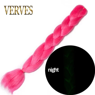 VERVES Ombre Jumbo Braids — 24" 100 g Two-Tone Synthetic Braiding Hair (Pink/Black/Blue)