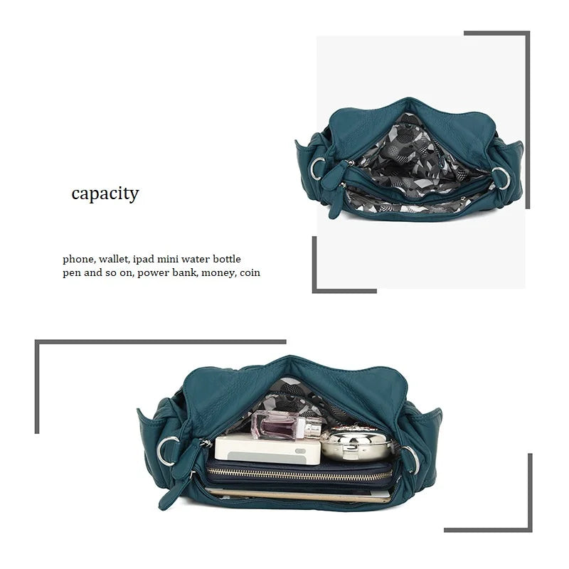 Women Handbags Satchel Top-handle Handbag Small PU Shoulder Bag 12.5”x4.4” Dumpling Pack Multi-pockets Shoulder Bags