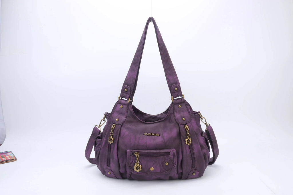 Women Handbags Satchel Top-handle Handbag Small PU Shoulder Bag 12.5”x4.4” Dumpling Pack Multi-pockets Shoulder Bags