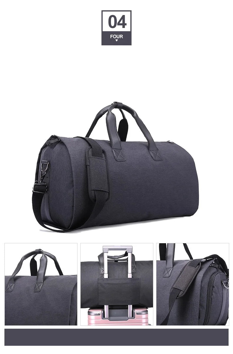 Men Bags Travel Garment Bag Duffel Bag with Shoulder Strap Business Handbags Multiple Pockets Carry on Hanging Suitcase Clothing