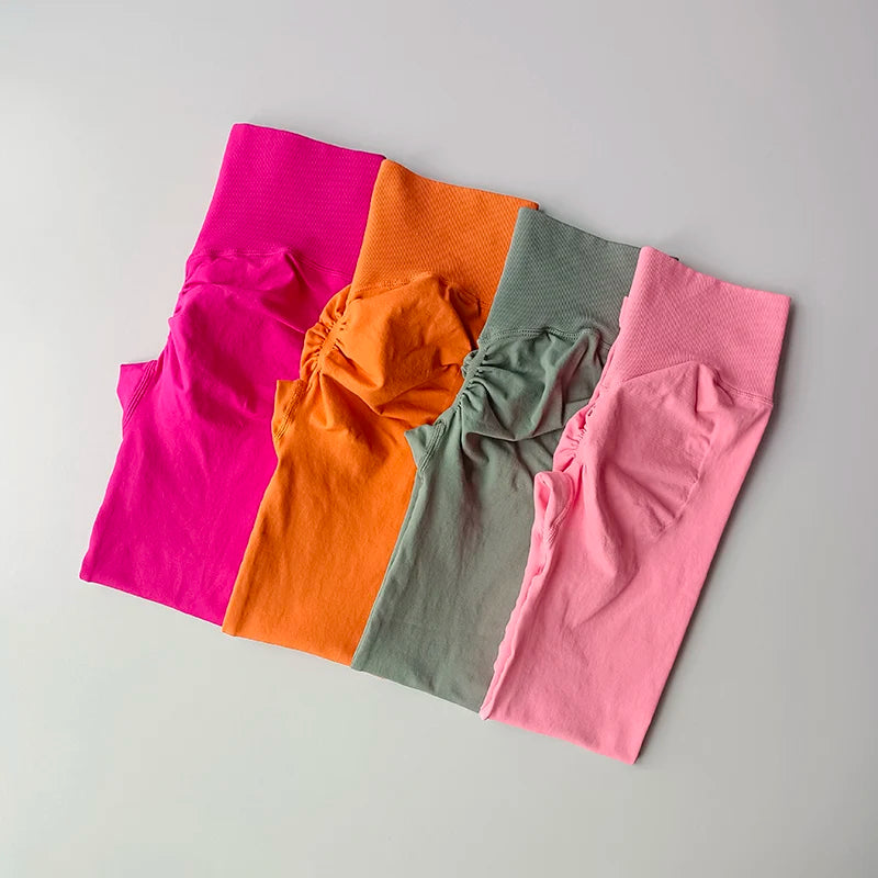 Seamless High-Waist Yoga Leggings – Push-Up Hip Lift Fit