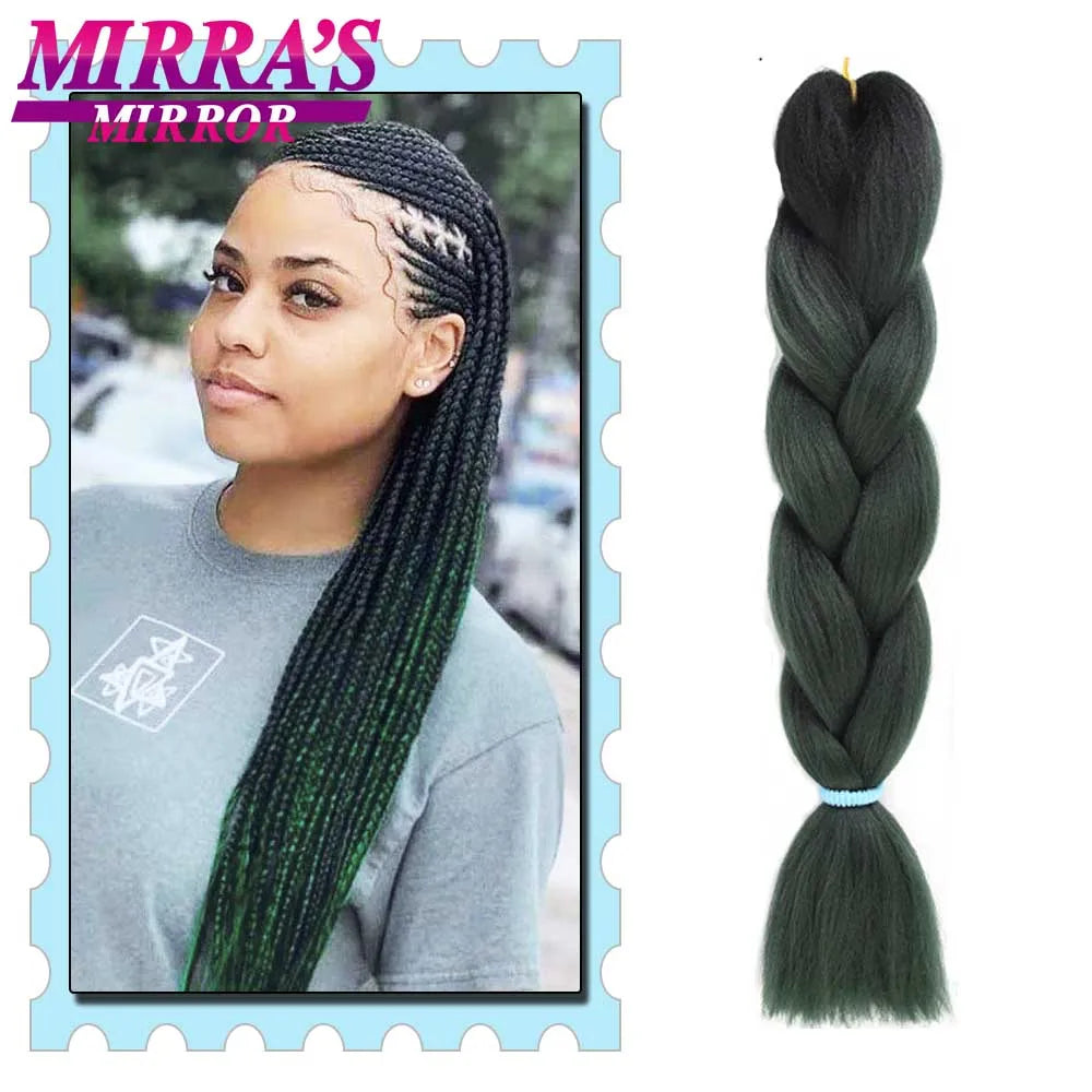 Synthetic Braiding Hair 24 Inch Kanekalon Braids Extensions Ombre Hair for Box Braid Crochet Jumbo Braiding Hair Pre Stretched