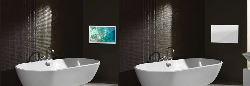 Souria 22 inches Smart Magic Mirror Waterproof TV for Bathroom Hotel DTV Tuner WiFi Bluetooth Built-in Apps Store ATSC DVB-T T2