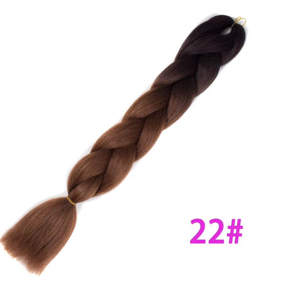 VERVES Ombre Jumbo Braids — 24" 100 g Two-Tone Synthetic Braiding Hair (Pink/Black/Blue)