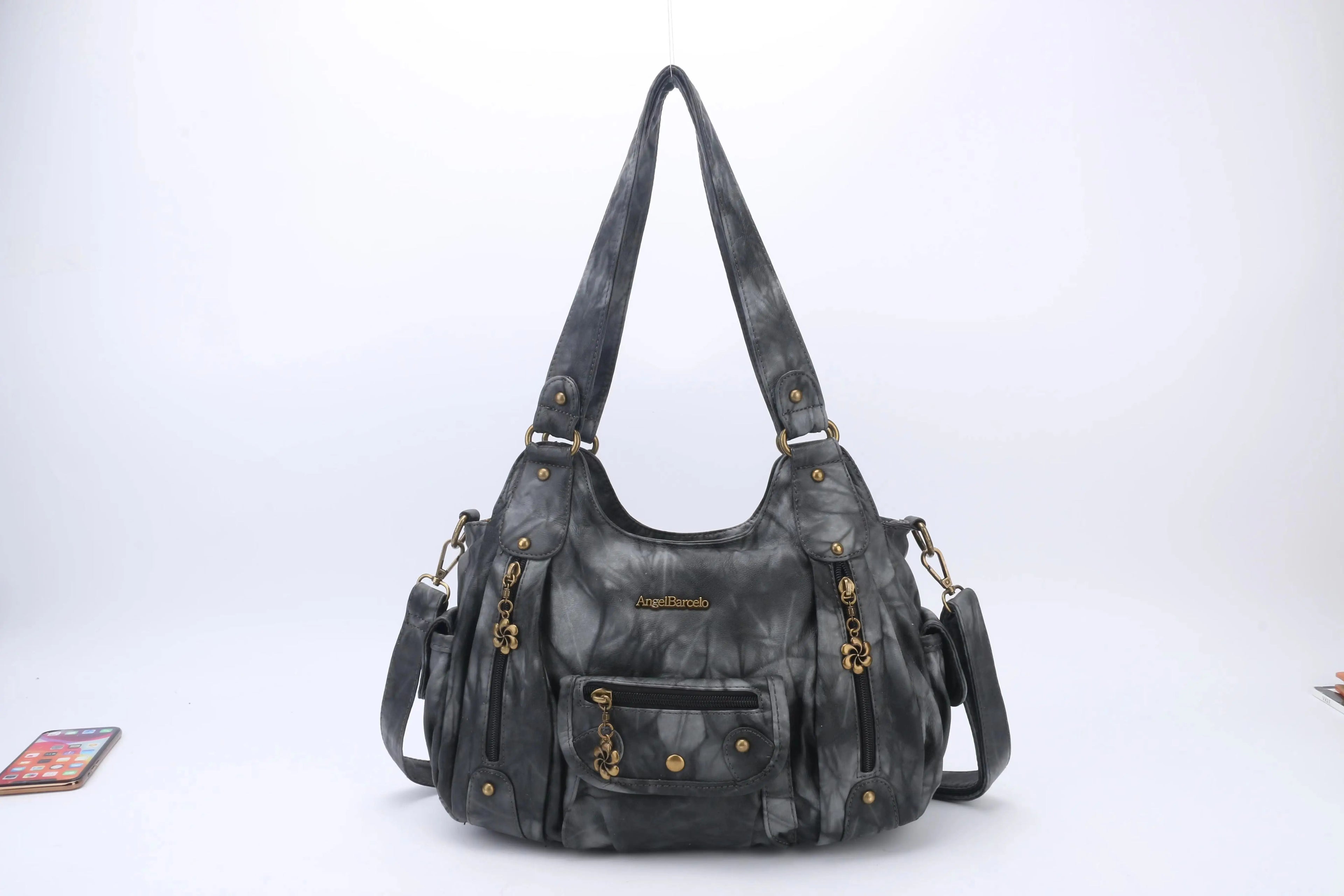 Women Handbags Satchel Top-handle Handbag Small PU Shoulder Bag 12.5”x4.4” Dumpling Pack Multi-pockets Shoulder Bags