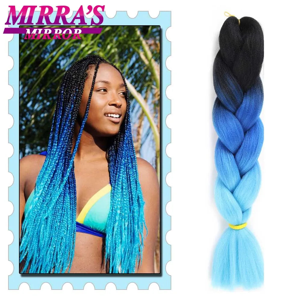 Synthetic Braiding Hair 24 Inch Kanekalon Braids Extensions Ombre Hair for Box Braid Crochet Jumbo Braiding Hair Pre Stretched