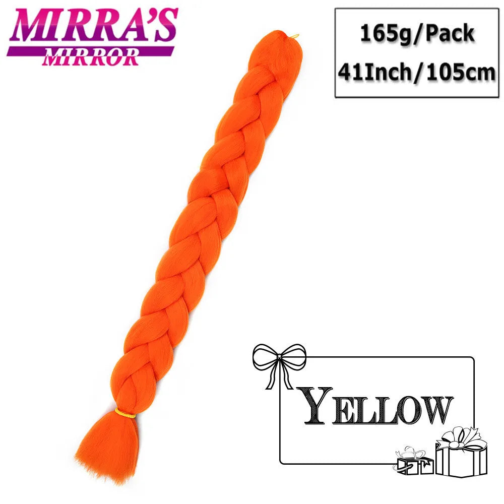 82 Inch Pure Color Jumbo Braiding Hair Extensions Synthetic Braids Ombre Hair For Box Braid Support Wholesale Mirra’s Mirror