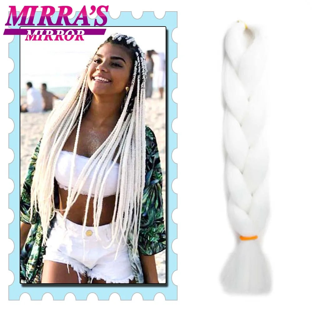 Synthetic Braiding Hair 24 Inch Kanekalon Braids Extensions Ombre Hair for Box Braid Crochet Jumbo Braiding Hair Pre Stretched