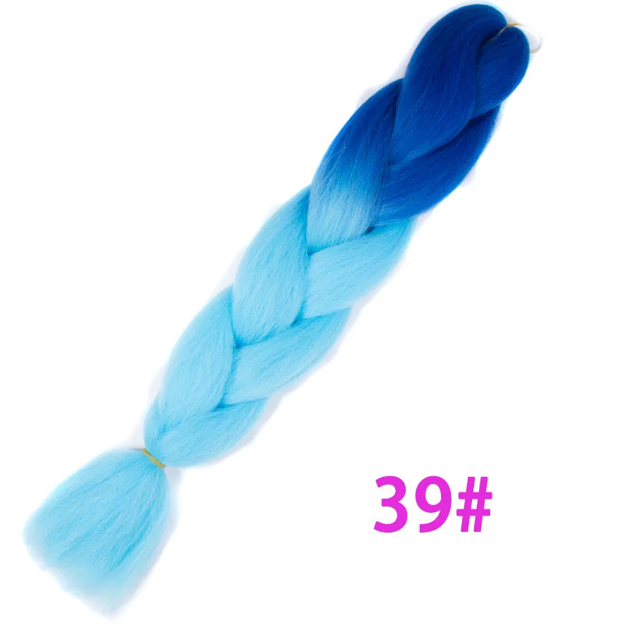 VERVES Ombre Jumbo Braids — 24" 100 g Two-Tone Synthetic Braiding Hair (Pink/Black/Blue)