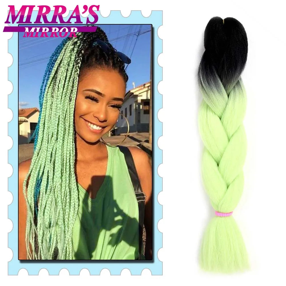 Synthetic Braiding Hair 24 Inch Kanekalon Braids Extensions Ombre Hair for Box Braid Crochet Jumbo Braiding Hair Pre Stretched
