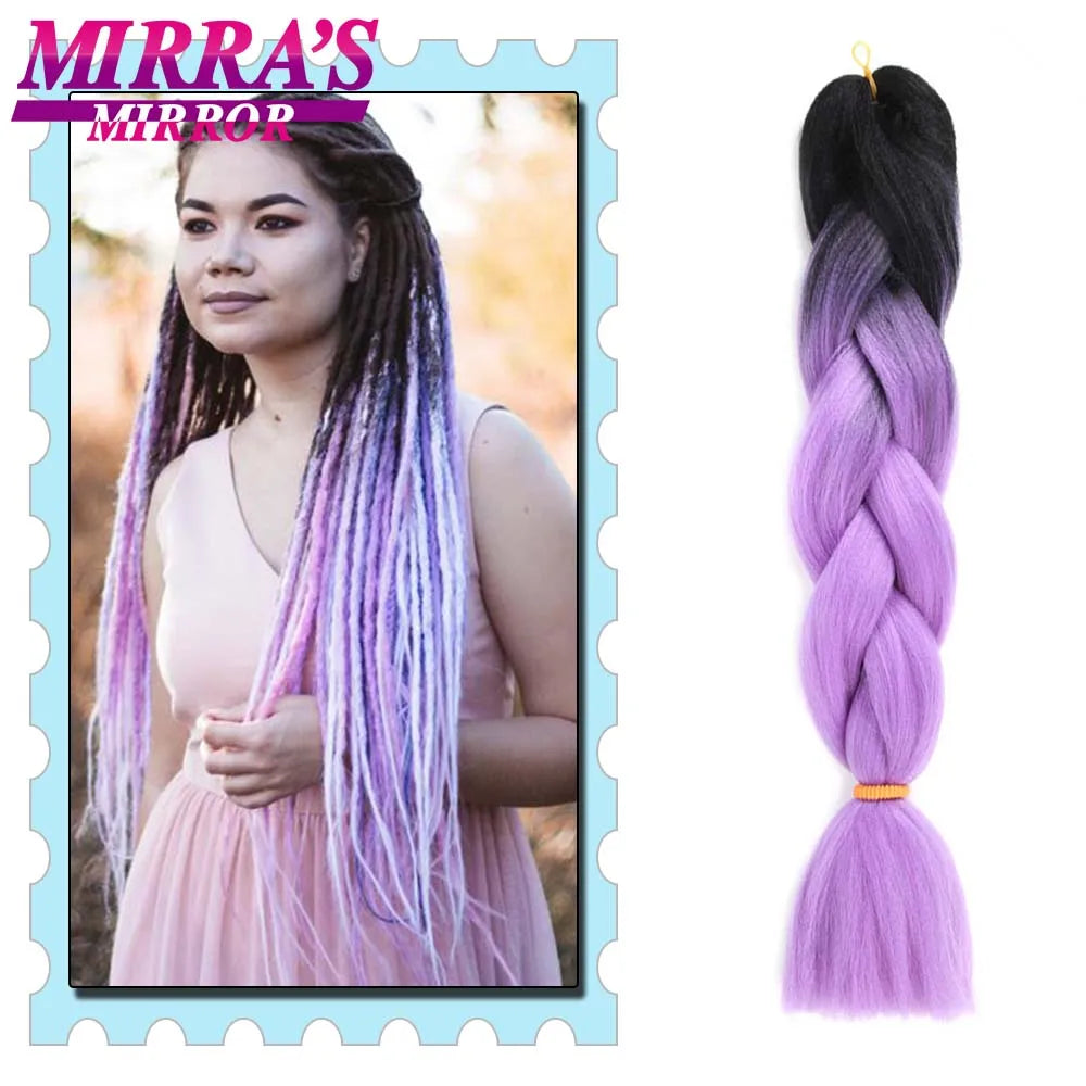 Synthetic Braiding Hair 24 Inch Kanekalon Braids Extensions Ombre Hair for Box Braid Crochet Jumbo Braiding Hair Pre Stretched