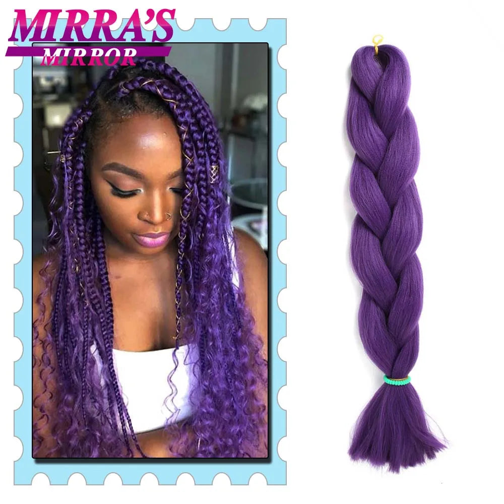 Synthetic Braiding Hair 24 Inch Kanekalon Braids Extensions Ombre Hair for Box Braid Crochet Jumbo Braiding Hair Pre Stretched