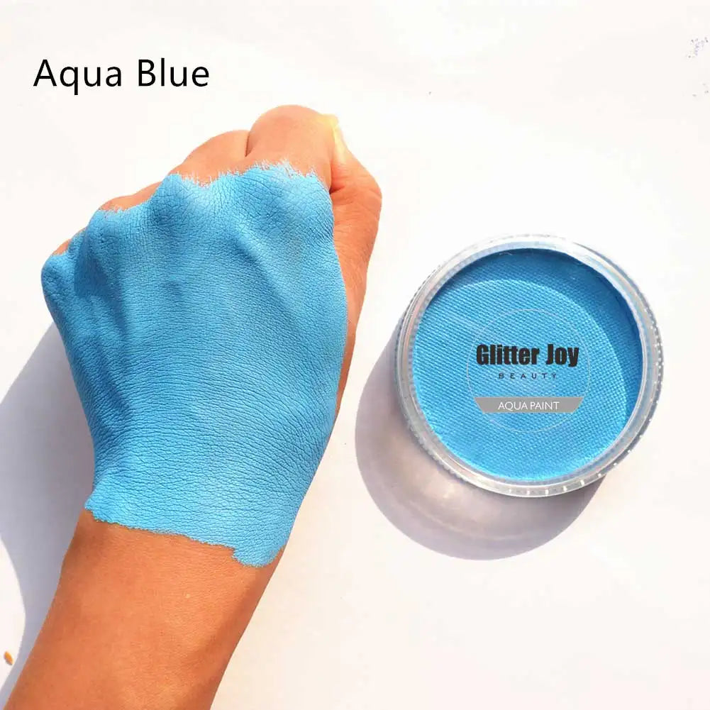 Aqua Blue 30g/pc Water Based Pure Aqua Blue Face Body Paint Pigment Makeup in Halloween Party Fancy Dress Beauty Makeup Tool