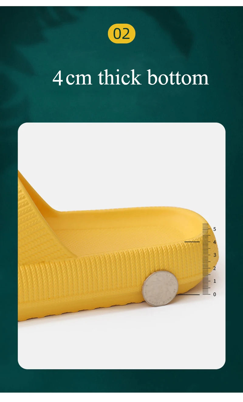 Women Thick Platform Cloud Slippers Indoor Home Eva Soft Sole Pillow Slides Sandals Woman 2025 Summer Non Slip Beach Flip Flops