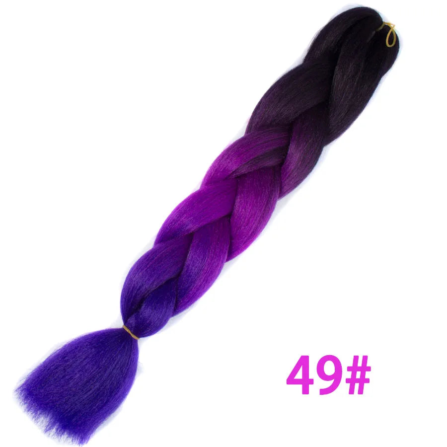 VERVES Ombre Jumbo Braids — 24" 100 g Two-Tone Synthetic Braiding Hair (Pink/Black/Blue)