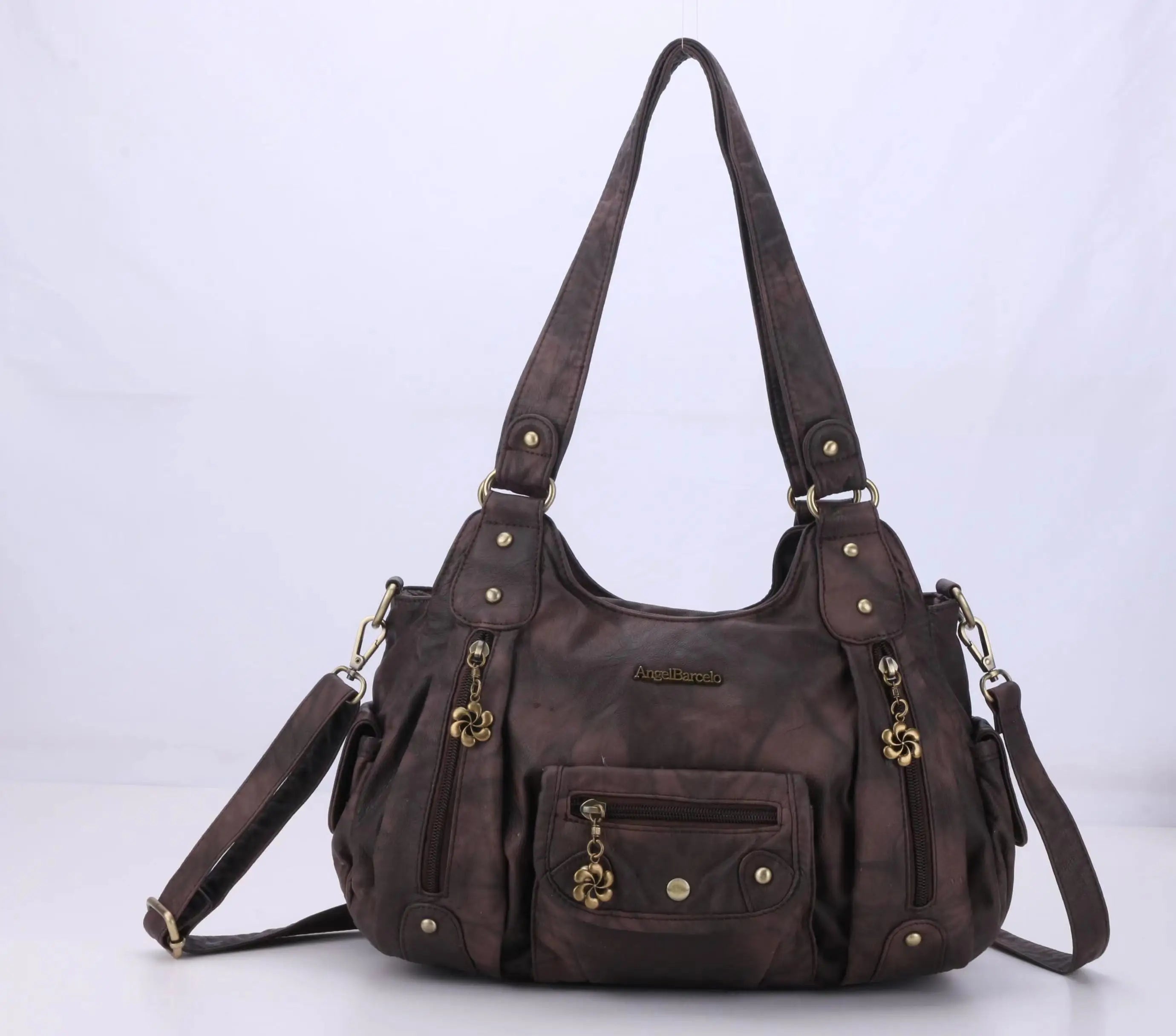 Women Handbags Satchel Top-handle Handbag Small PU Shoulder Bag 12.5”x4.4” Dumpling Pack Multi-pockets Shoulder Bags