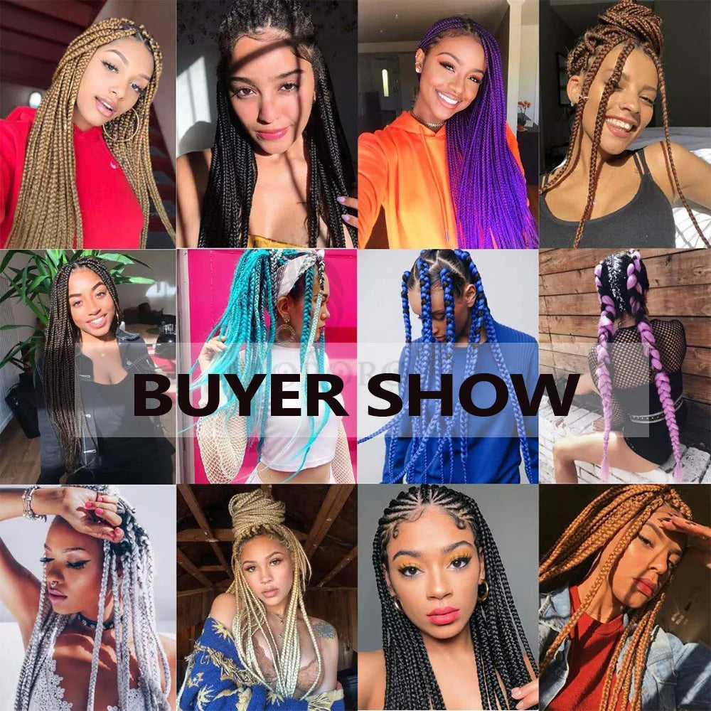 82 Inch Synthetic Braiding Hair Extensions Green Red Pink Yellow Crochet Jumbo Braids Hair Pure Color Box Twist Braids Wholesale