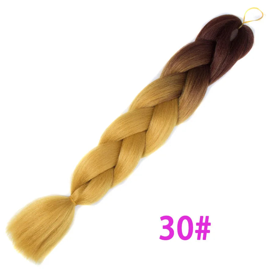 VERVES Ombre Jumbo Braids — 24" 100 g Two-Tone Synthetic Braiding Hair (Pink/Black/Blue)