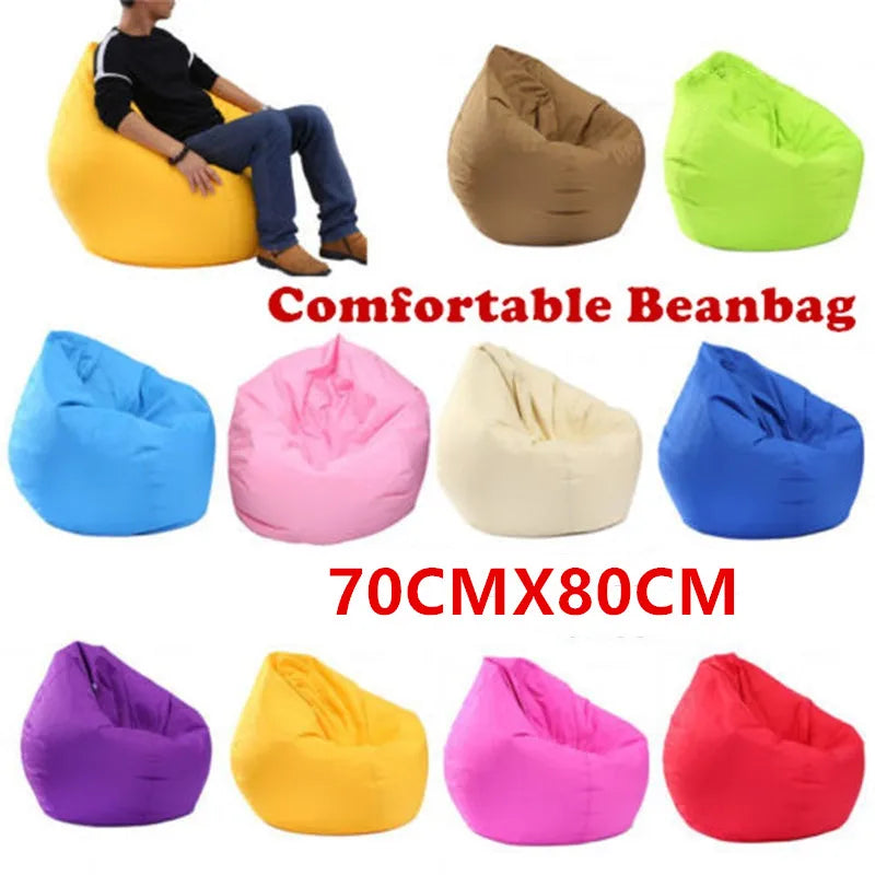 Unfilled Lounge Bean Bag Sofa Cover Home Soft Lazy Sofa Cozy Single Chair Pouf Puff Couch Tatami Living Room Durable Furniture