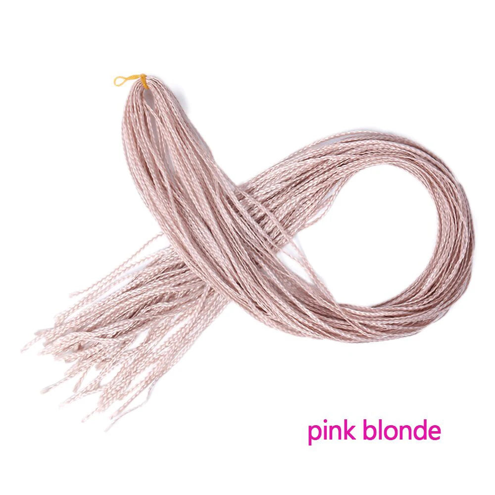 28 Inch Synthetic Zizi Braids Thin Box Braids Hair Extensions Brown Pink Blue Red 613 Box Crochet Braiding Hair For Women 50g