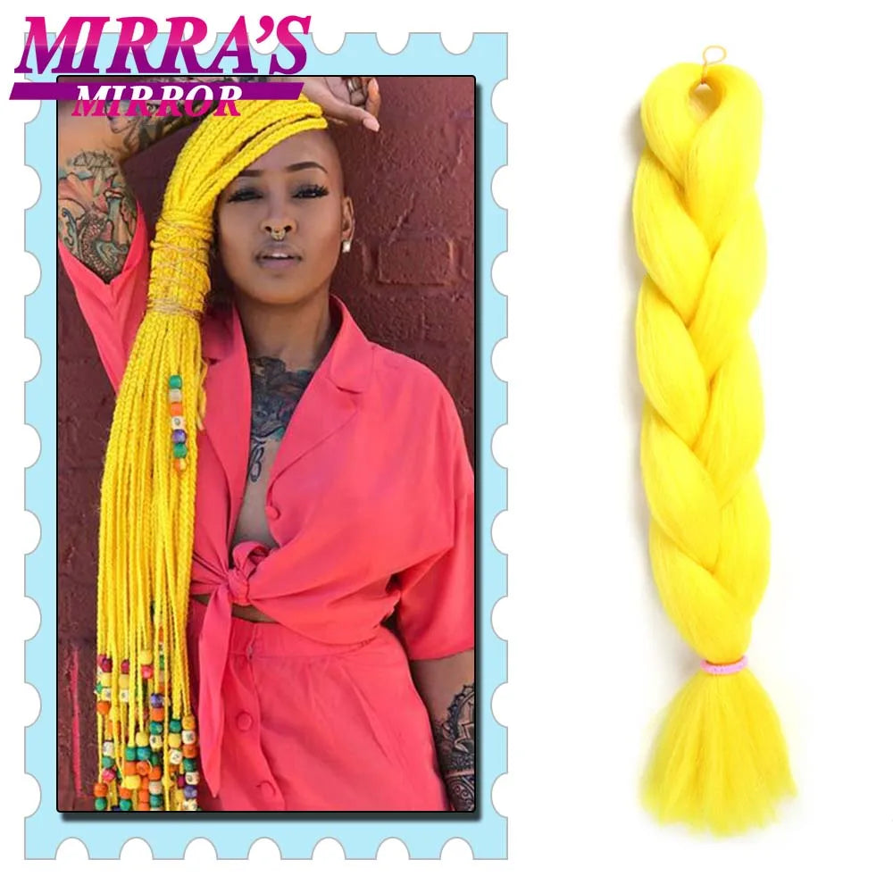 Synthetic Braiding Hair 24 Inch Kanekalon Braids Extensions Ombre Hair for Box Braid Crochet Jumbo Braiding Hair Pre Stretched