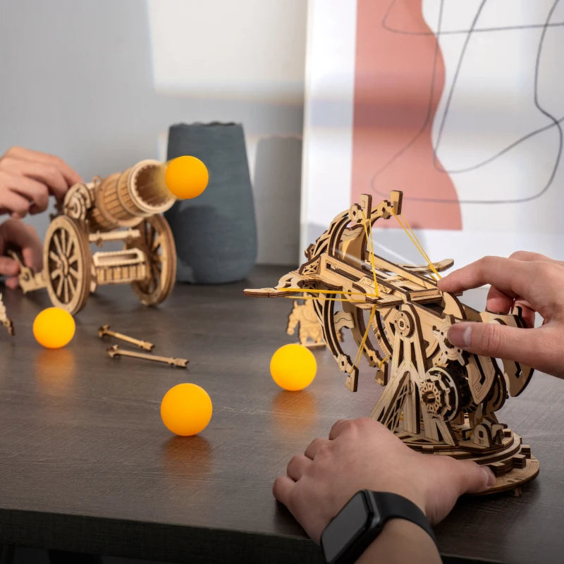 Robotime 3D Wooden Puzzle Medieval Siege Weapons Game Assembly Set Gift for Children Teens Adult War Strategy Toy KW401 KW801