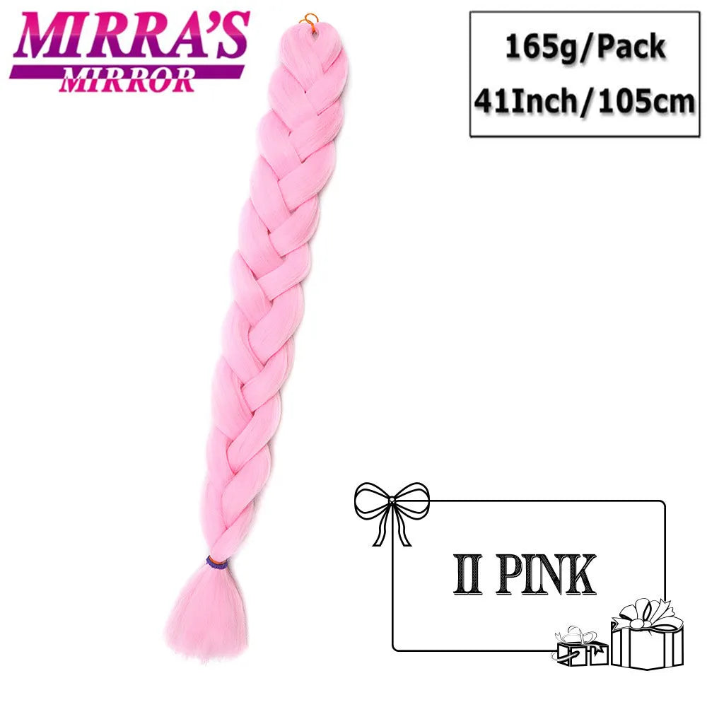 41 Inch Long Jumbo Braiding Hair Purple Synthetic Braids Hair Extensions Pink Blue Ombre Hair For Box Braid Support Wholesale