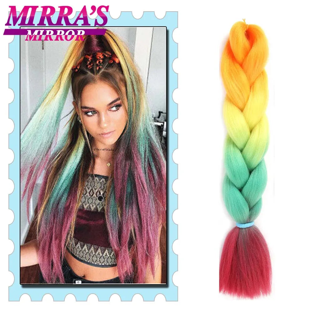 Synthetic Braiding Hair 24 Inch Kanekalon Braids Extensions Ombre Hair for Box Braid Crochet Jumbo Braiding Hair Pre Stretched