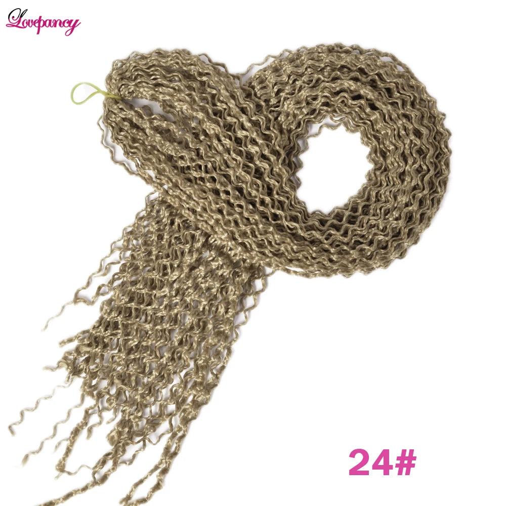 Synthetic Zizi Braids Crochet Box Braiding Hair Extensions White Black 28 Inch Long Curly Crochet Braiding Hair For Women 50g