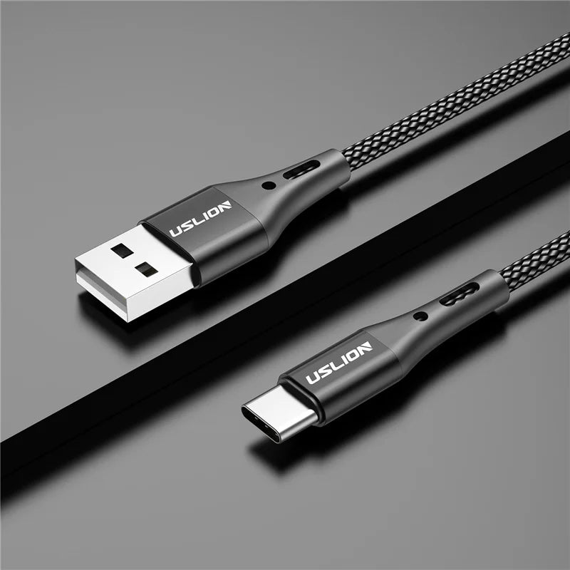 USLION 5A USB Type C Data Cable For Samsung S10 S20 Xiaomi Mi 11 Type C Cable USB C Charger Fast Charging Mobile Phone Chargers