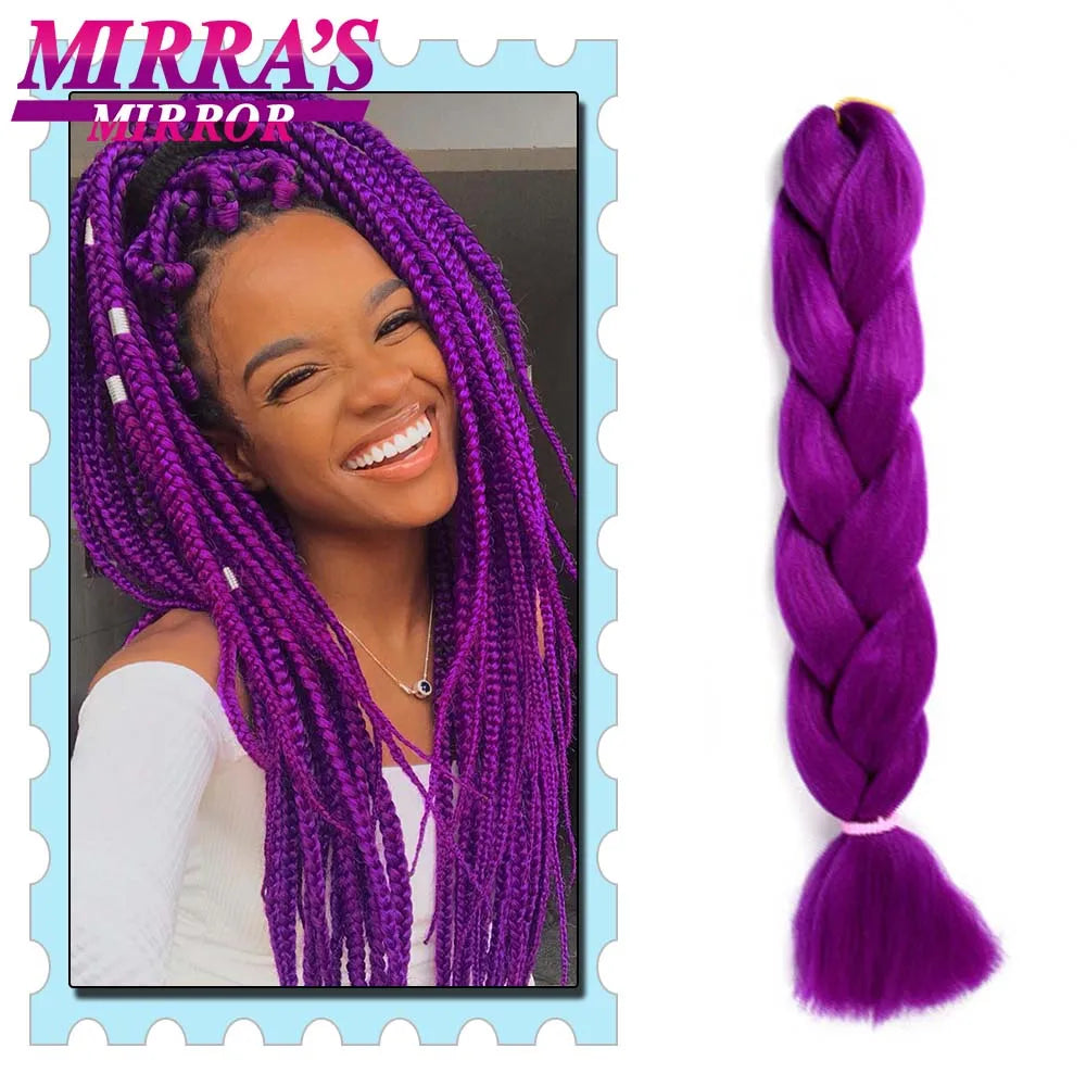 Synthetic Braiding Hair 24 Inch Kanekalon Braids Extensions Ombre Hair for Box Braid Crochet Jumbo Braiding Hair Pre Stretched