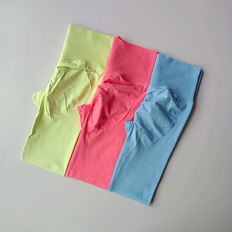 Seamless High-Waist Yoga Leggings – Push-Up Hip Lift Fit