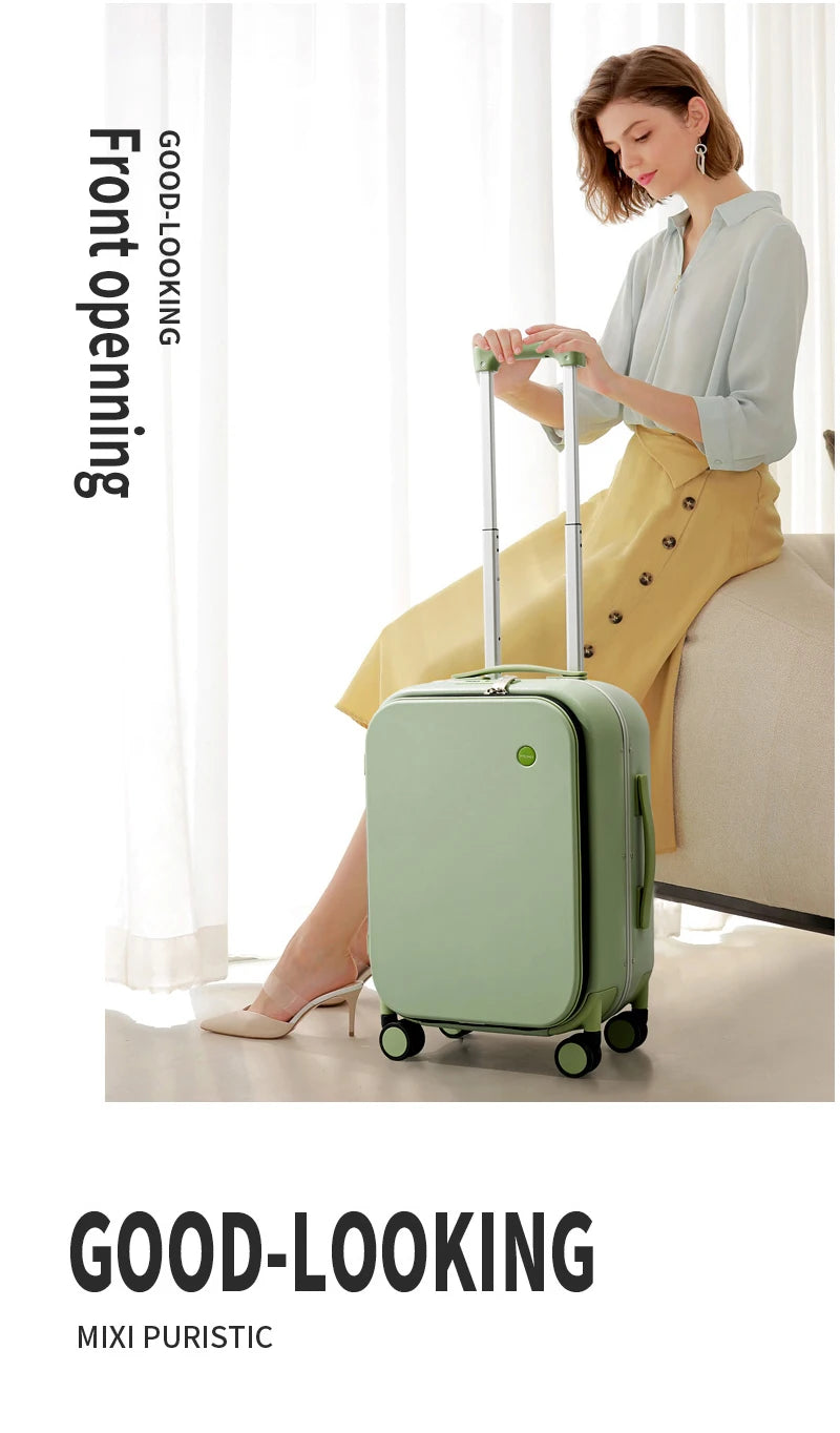 Mixi Patent Design Aluminum Frame Suitcase Carry On Rolling Luggage Beautiful Boarding Cabin 18 20 24 Inch M9260