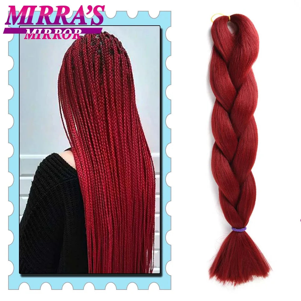 Synthetic Braiding Hair 24 Inch Kanekalon Braids Extensions Ombre Hair for Box Braid Crochet Jumbo Braiding Hair Pre Stretched