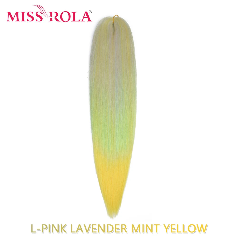 MISS ROLA Synthetic Kanekalon Hair Jumbo Braids 24 Inches100g Yaki Straight Hair Extension Pre Stretched Blonde Pink Wholesale