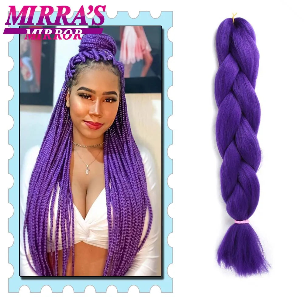 Synthetic Braiding Hair 24 Inch Kanekalon Braids Extensions Ombre Hair for Box Braid Crochet Jumbo Braiding Hair Pre Stretched