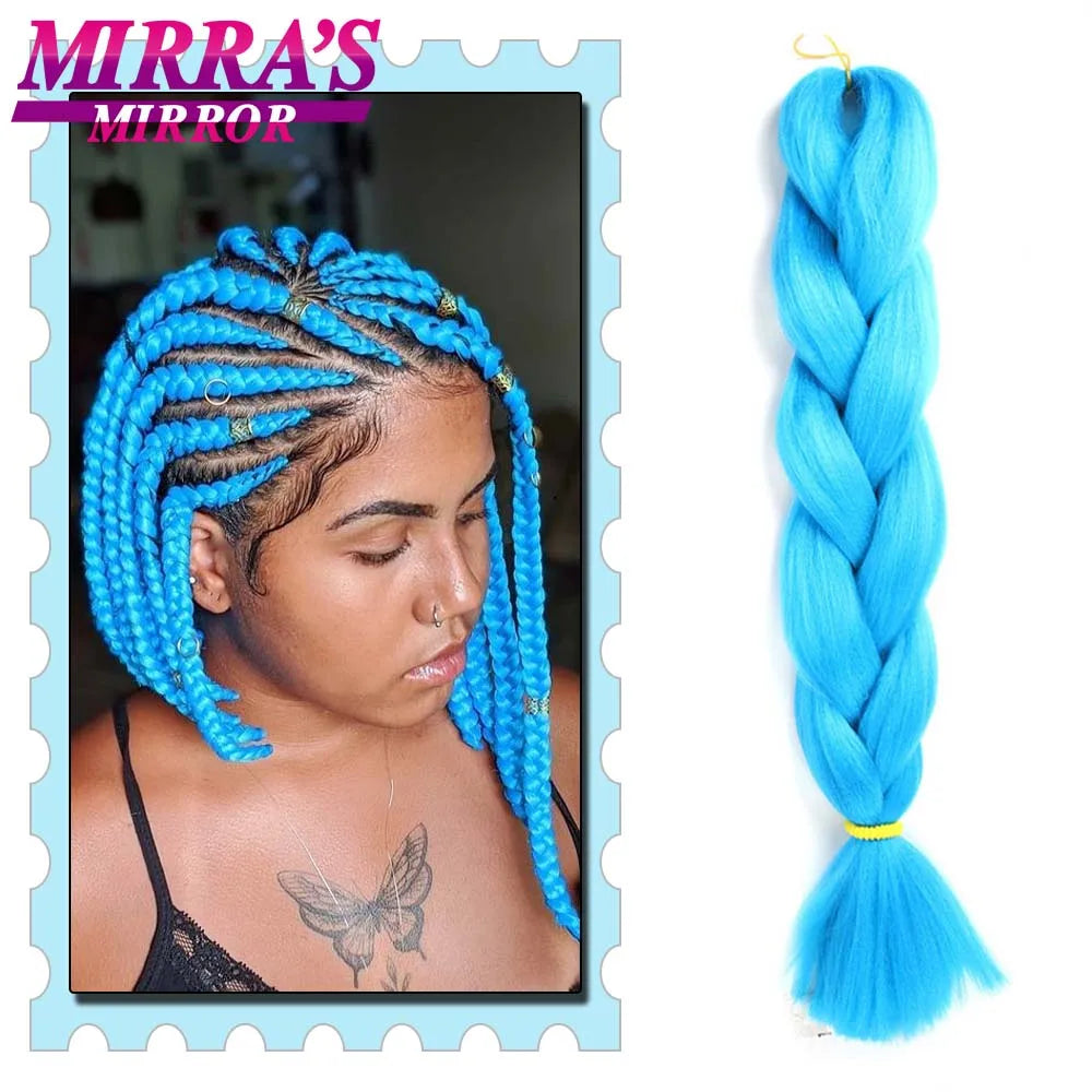 Synthetic Braiding Hair 24 Inch Kanekalon Braids Extensions Ombre Hair for Box Braid Crochet Jumbo Braiding Hair Pre Stretched